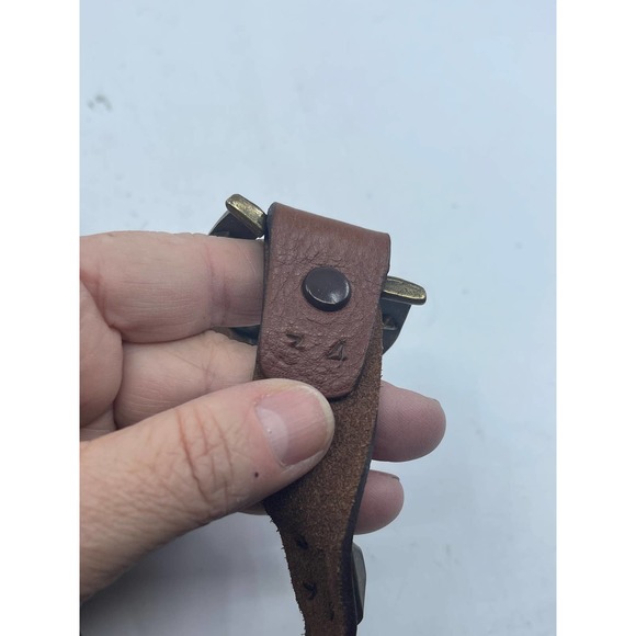 NEW NWT Double Wrap Around the Body Brown Leather Belt with Studs Sz 34, 38, 40 - Picture 7 of 11